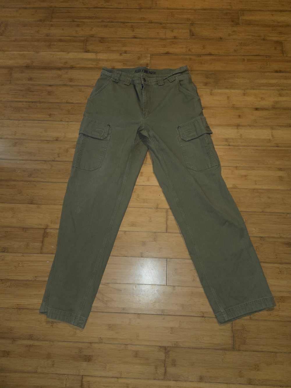 Duluth Trading Company Flex Fire Hose Cargo Work Pants Mens 36x34 Green
